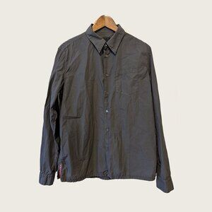 PRADA - Grey cotton shirt - Sz 16 / 41